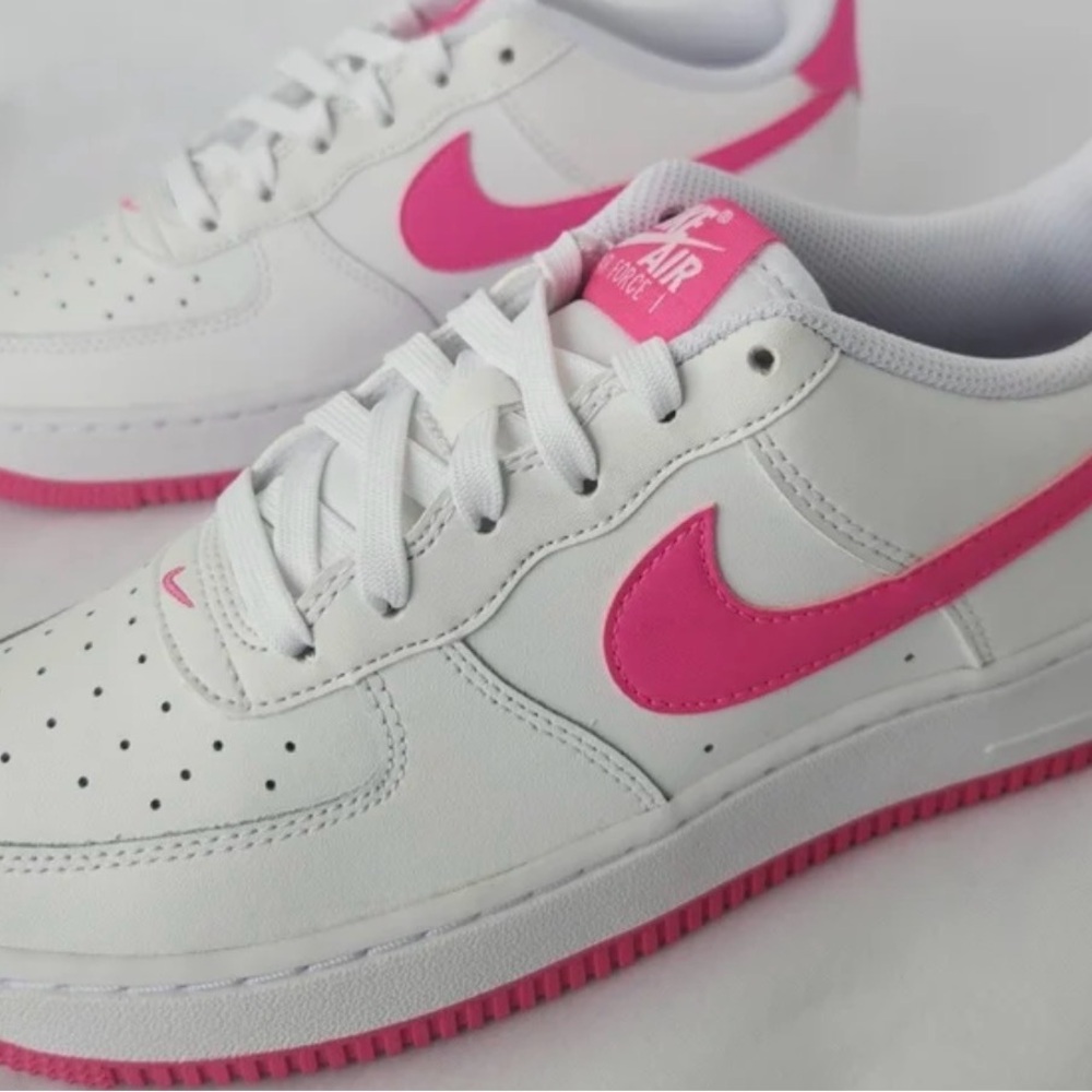 Nike Air Force one low white laser fuchsia 7Y/8.5 WMN